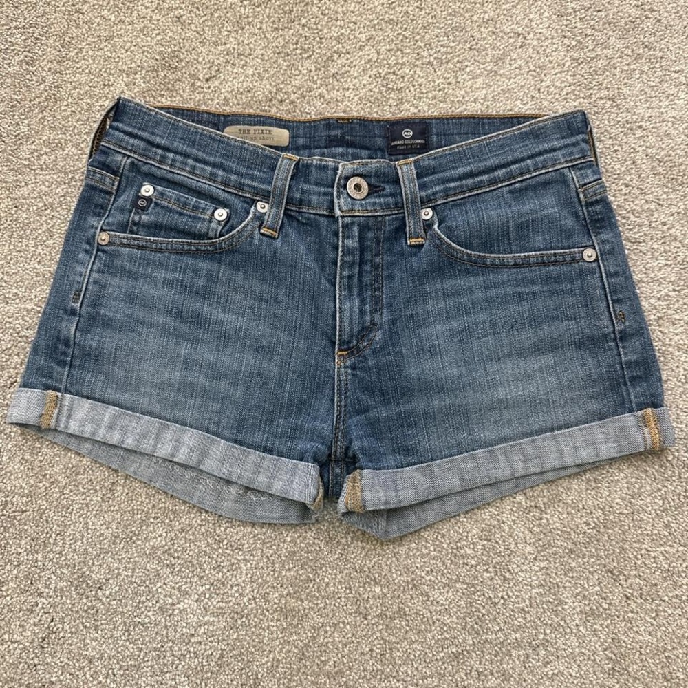 AG Adriano Goldschmied The Fixie Roll Up Denim Shorts USA Size 25
